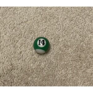 Mini Pool Ball 1" Diameter Miniature Billiard Replacement #14 Green‎ Stripe